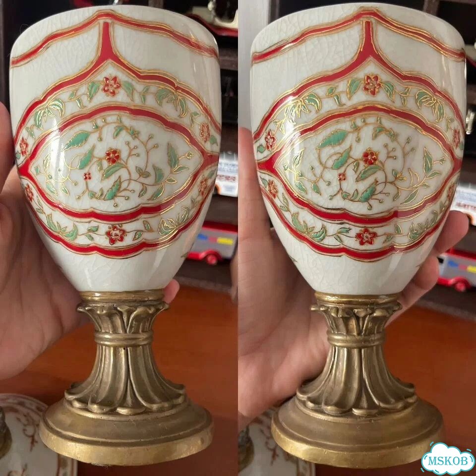 Ваза с крышкой шкатулка бронза керамика фото 3