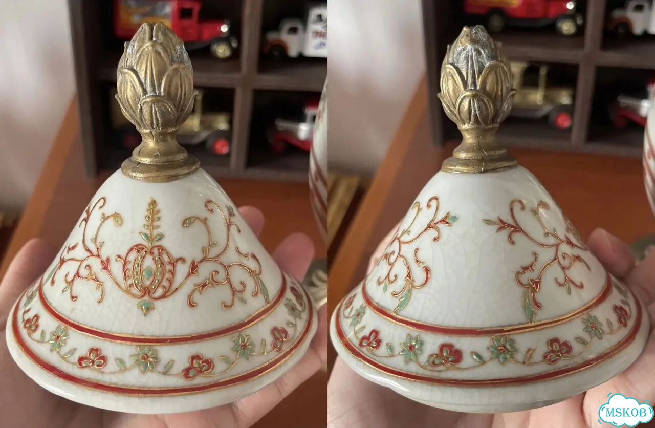 Ваза с крышкой шкатулка бронза керамика фото 7