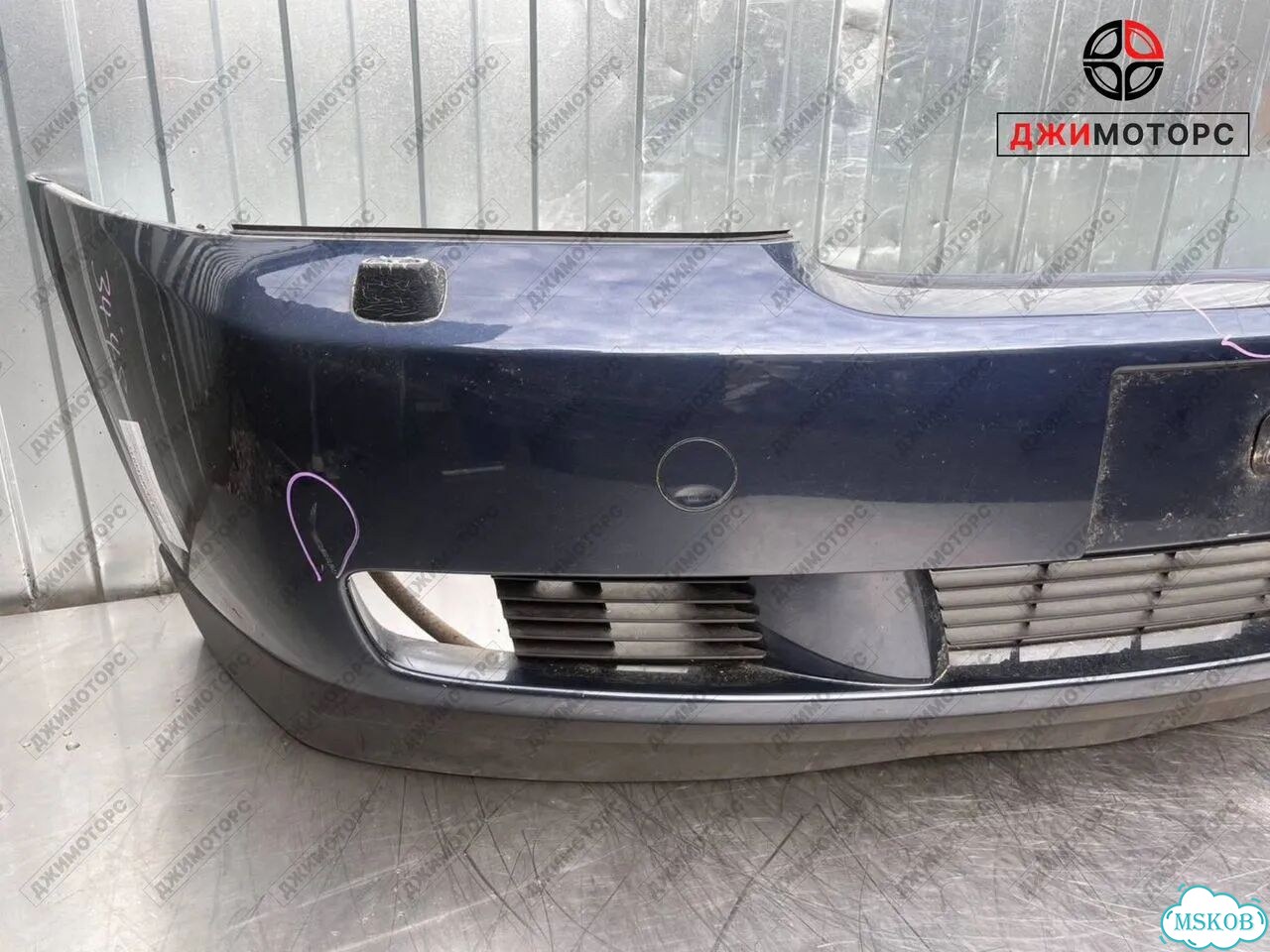 Бампер передний синий Opel Vectra C Седан фото 4