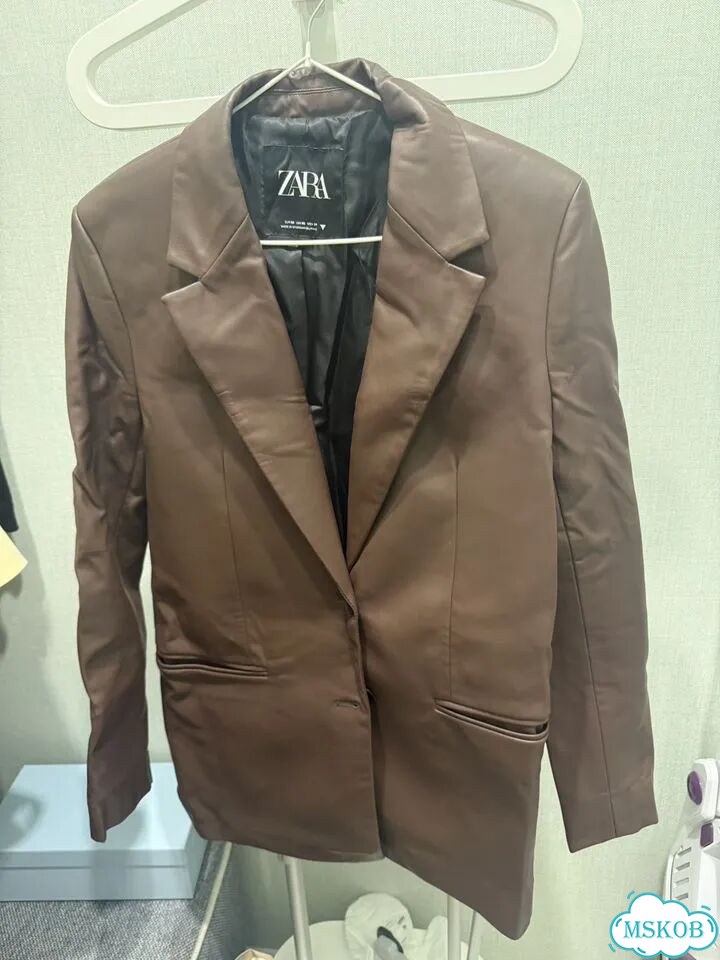 Пиджак кожаный zara фото 1