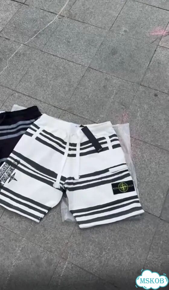 Шорты stone island x supreme белые фото 1