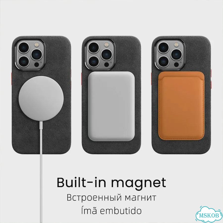 Магнитный чехол YMW alcantara для iPhone 15, 14, 12 Pro Max, Темно-зеленый, Green, for iPhone 12 Pro фото 6