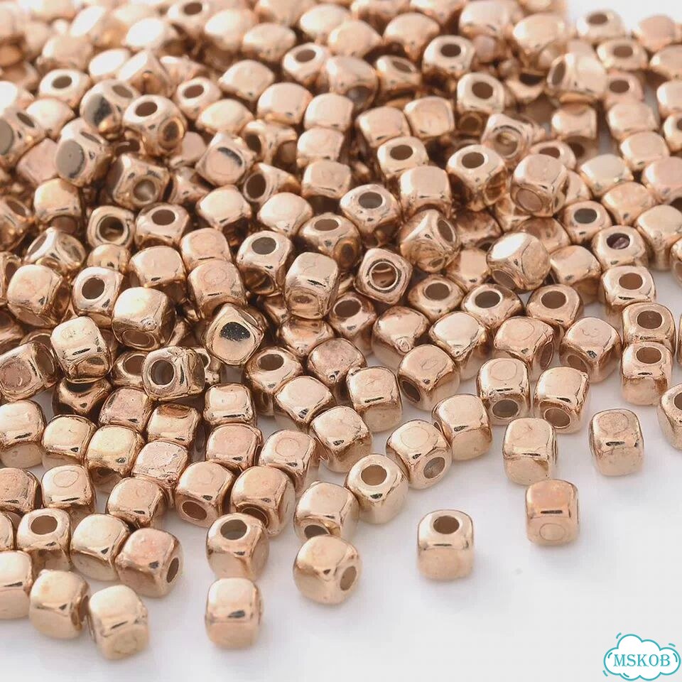 CCB акриловые бусины-разделители 6 мм Бежевый, 400pcs, 3mm KC Gold фото 1