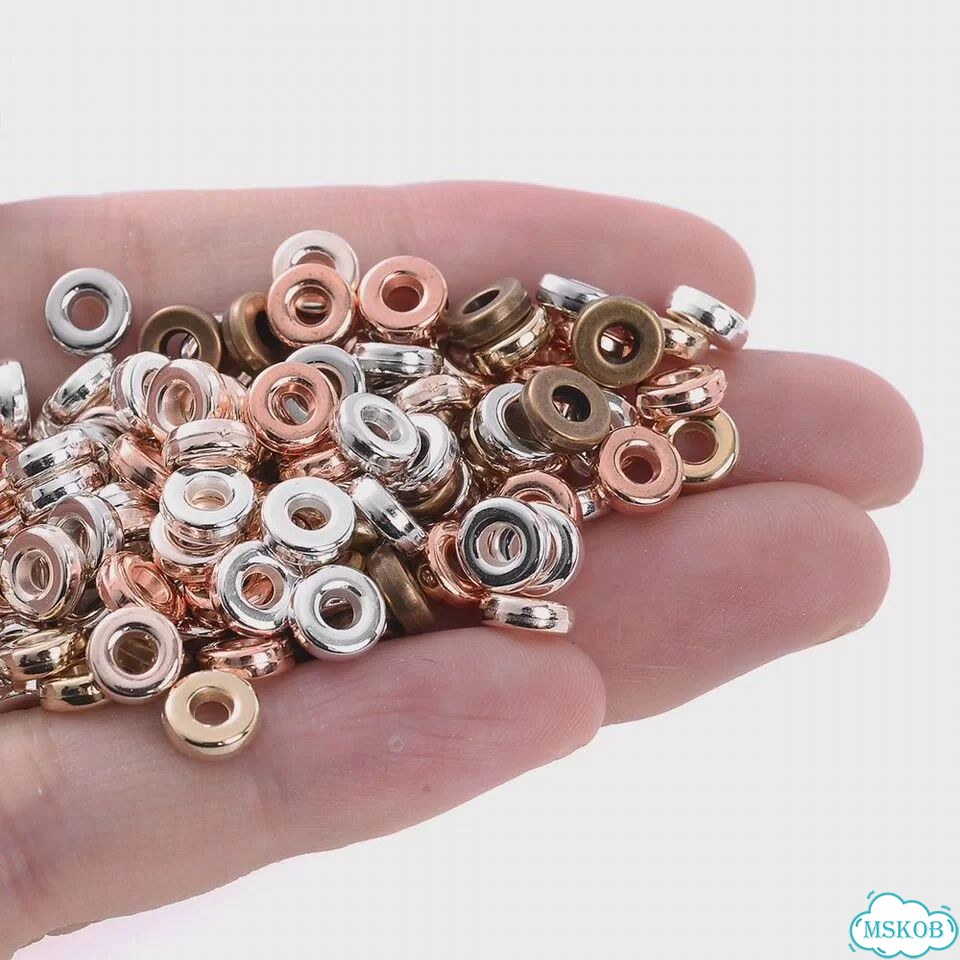 CCB акриловые бусины-разделители 6 мм Бежевый, 400pcs, 3mm KC Gold фото 4