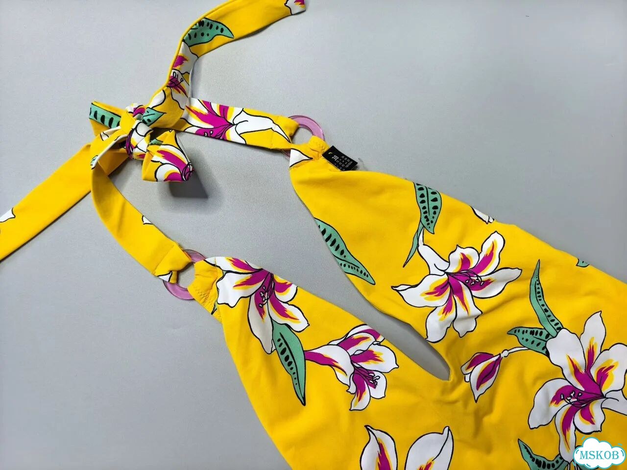 Купальник женский Etam слитный желтый цветочный фото 5