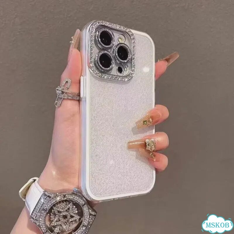 Блестящий чехол для iPhone 16, белый фото 1