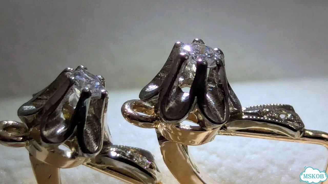 Золотые серьги с бриллиантами. 583. СССР.Тюльпаны фото 7