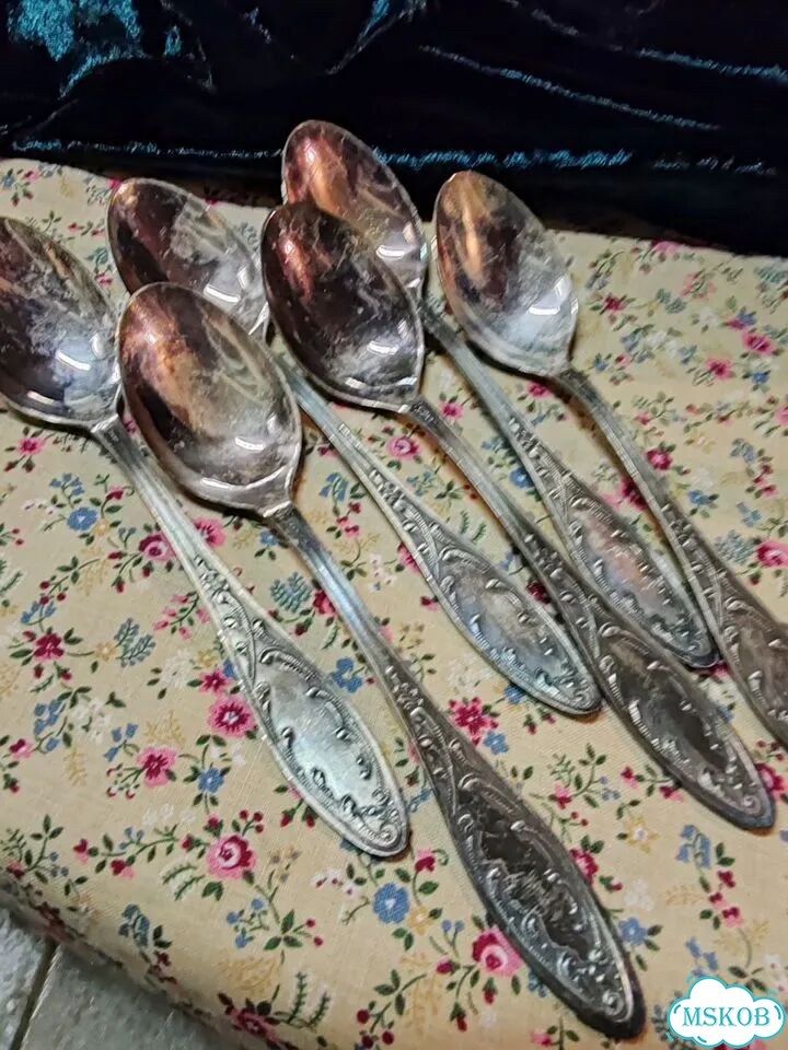 Мельхиоровые чайные ложки Кольчугино новые фото 3