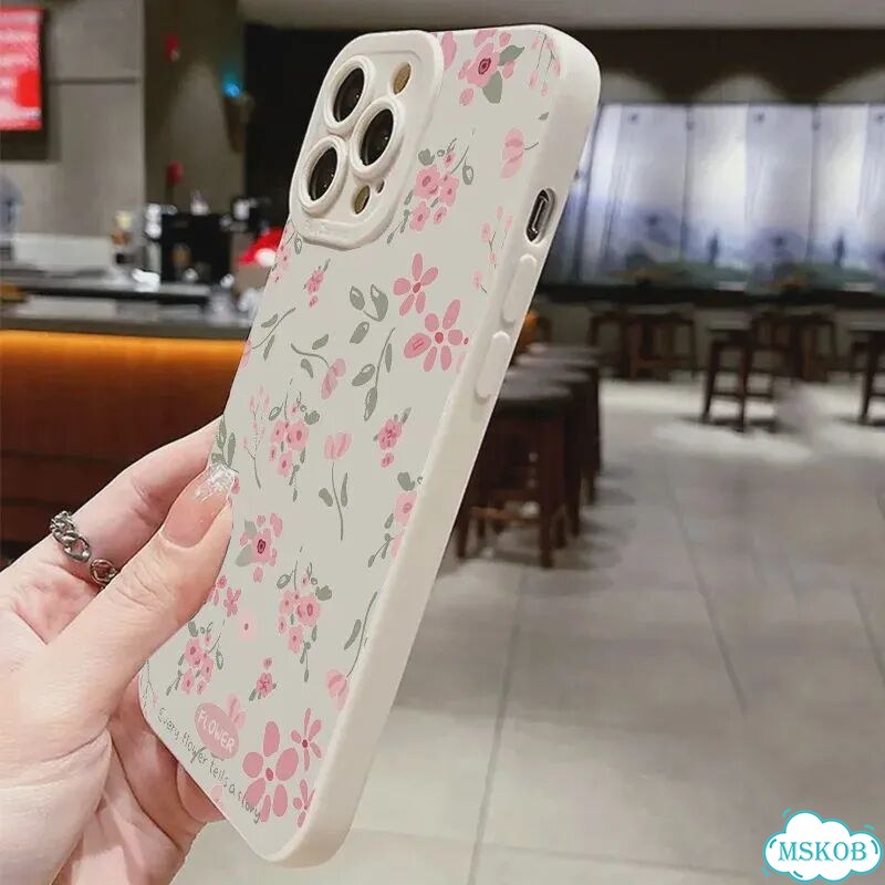 Чехол Redmi Note 12S, черный, силикон, цветочный узор фото 5