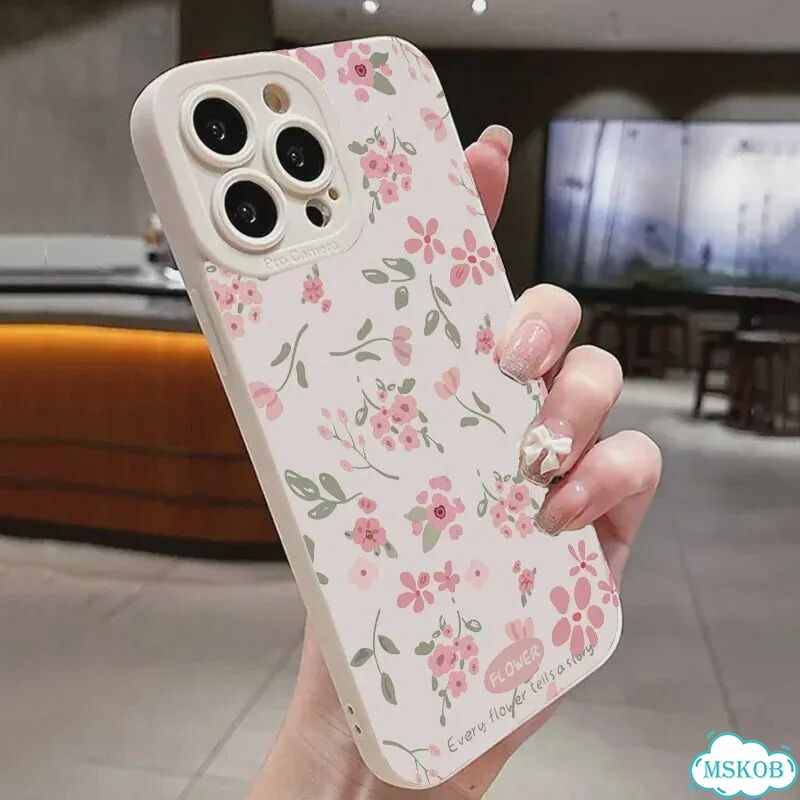 Чехол Redmi Note 12S, черный, силикон, цветочный узор фото 6