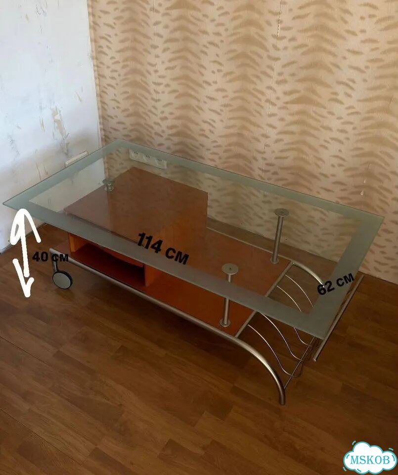 Журнальный стеклянный столик 1146240 см фото 1