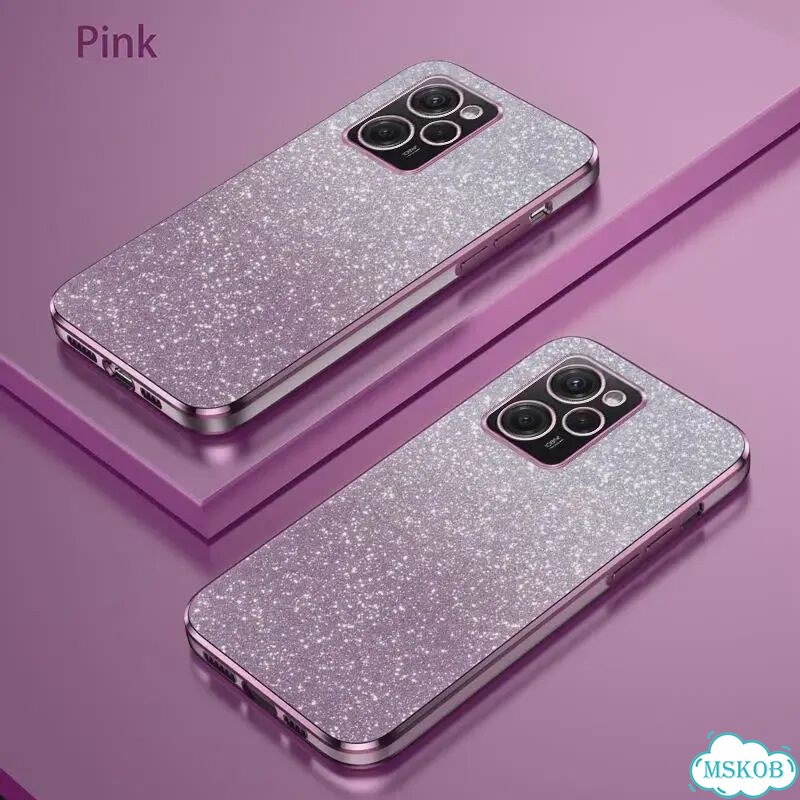Poko X 5 X5pro Роскошный блестящий чехол с градиентным покрытием для Розовый, Pink, Poco X5 Pro фото 1