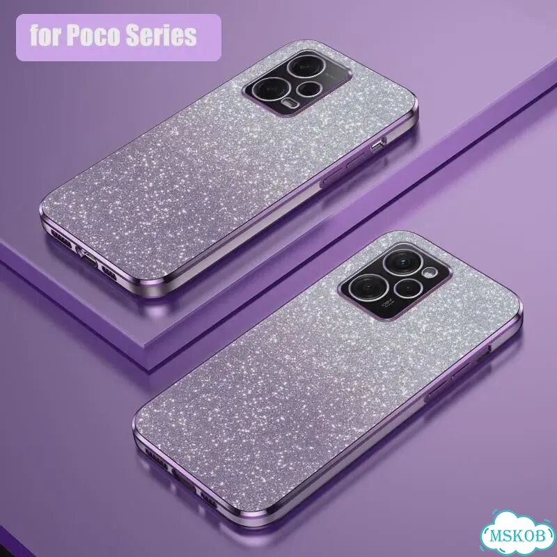 Poko X 5 X5pro Роскошный блестящий чехол с градиентным покрытием для Розовый, Pink, Poco X5 Pro фото 2