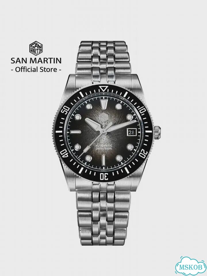 San Martin SN0148 мужские механические часы Enamel Green 37.5GX1 фото 2