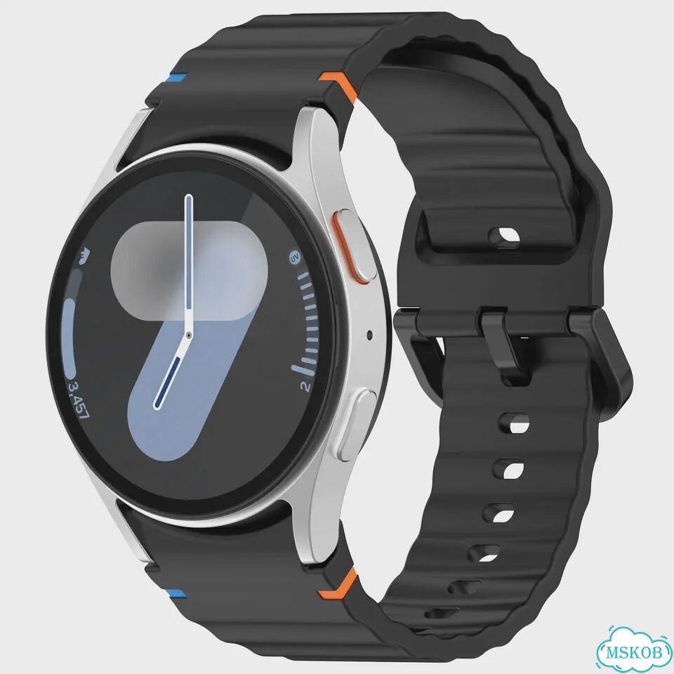 Силиконовый ремешок для Samsung Galaxy Watch Черный, Black, Galaxy Watch 7 40mm фото 1