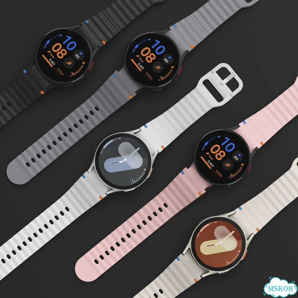 Силиконовый ремешок для Samsung Galaxy Watch Черный, Black, Galaxy Watch 7 40mm фото 3