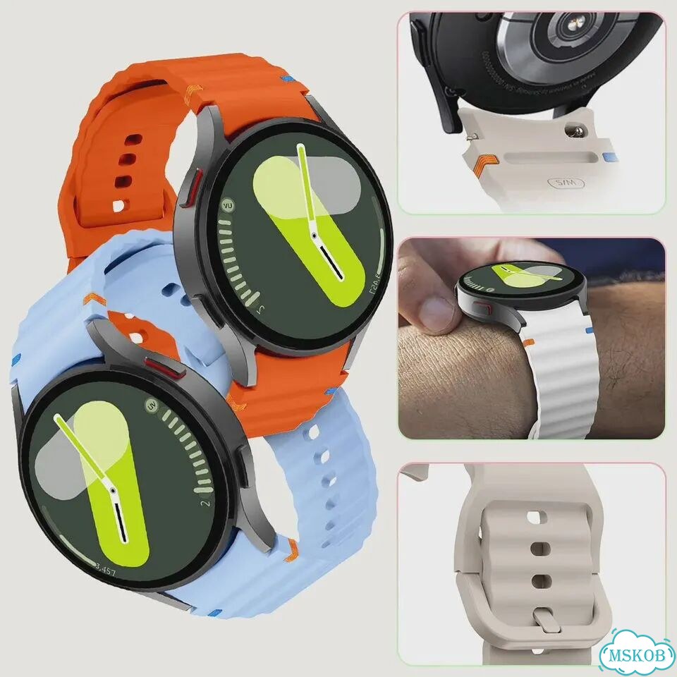 Силиконовый ремешок для Samsung Galaxy Watch Черный, Black, Galaxy Watch 7 40mm фото 6