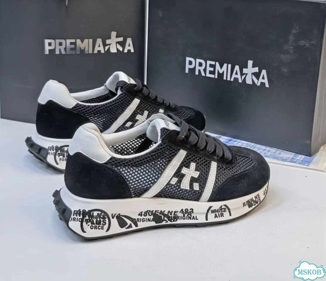 Кроссовки женские premiata сетка черные 36-39 фото 2