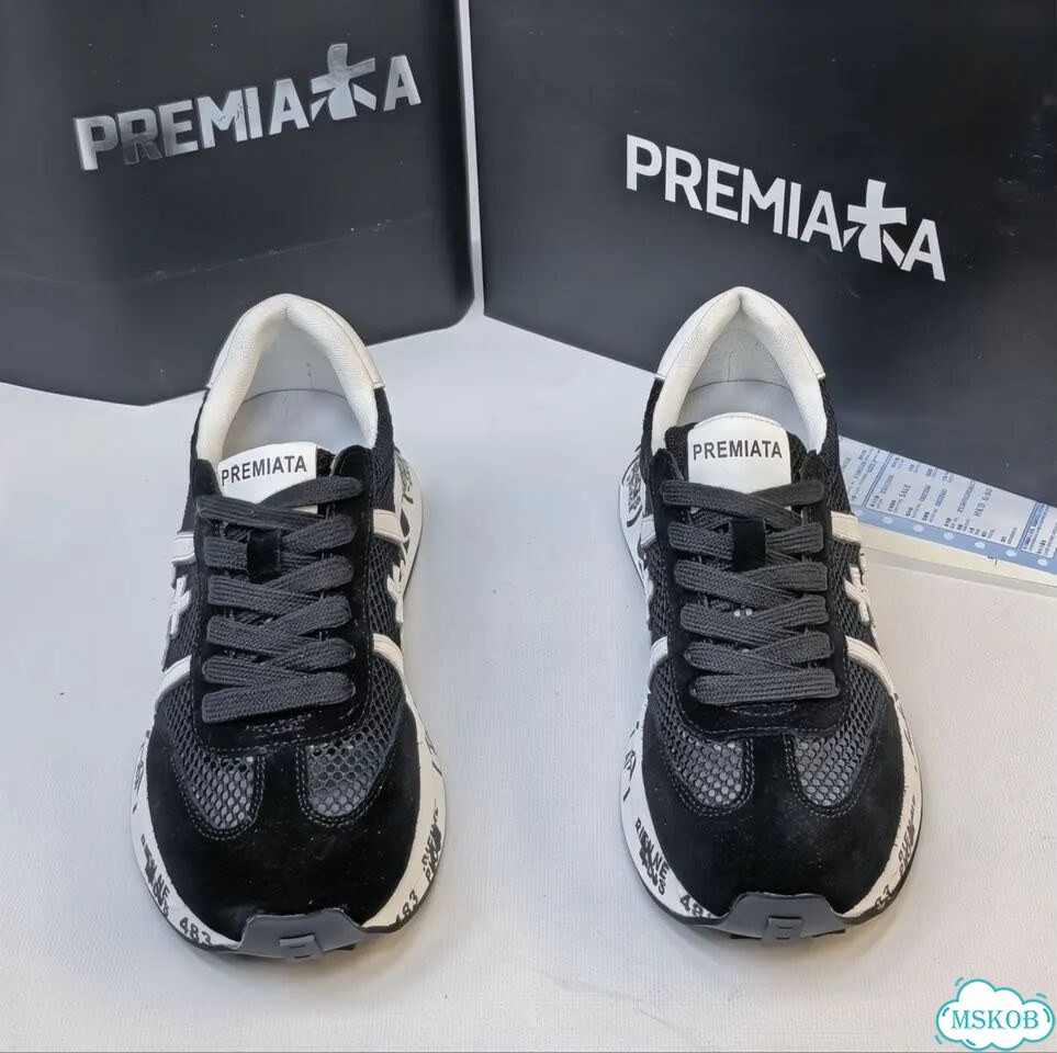 Кроссовки женские premiata сетка черные 36-39 фото 3