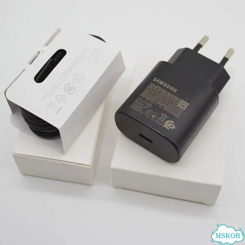Зарядное устройство samsung 25W Super Fast PD с кабелем USB-C 1 м, адаптер для White Charger Only фото 4