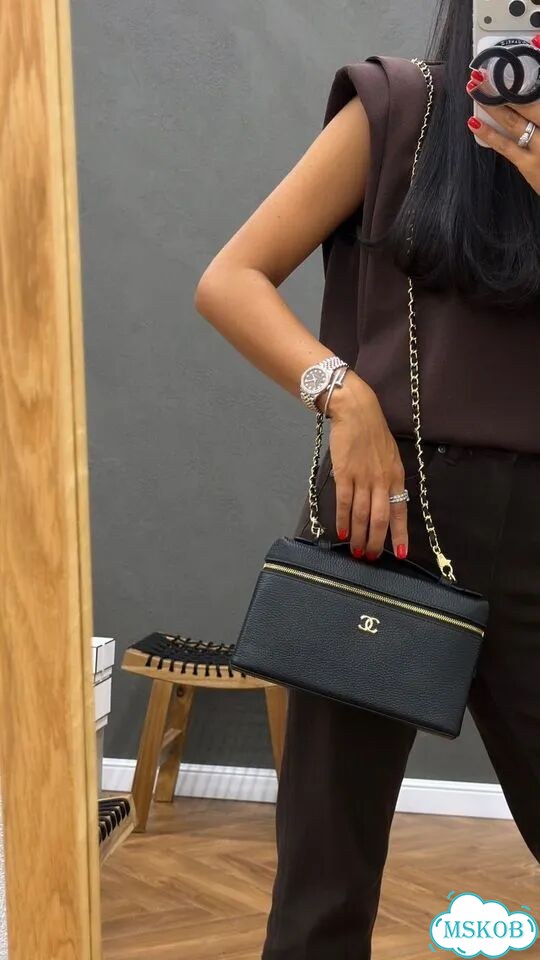 Chanel сумочка пачет черный матовая кожа фото 4