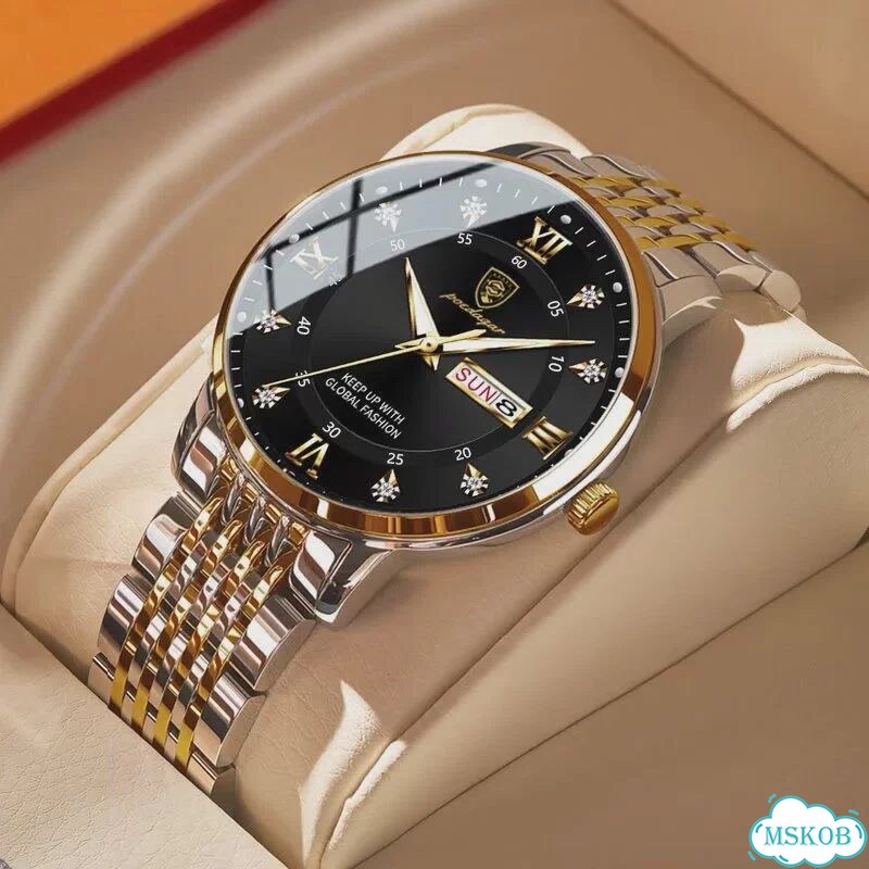 Poedagar Мужские часы из нержавеющей стали, цвет 826 GD WH S фото 2