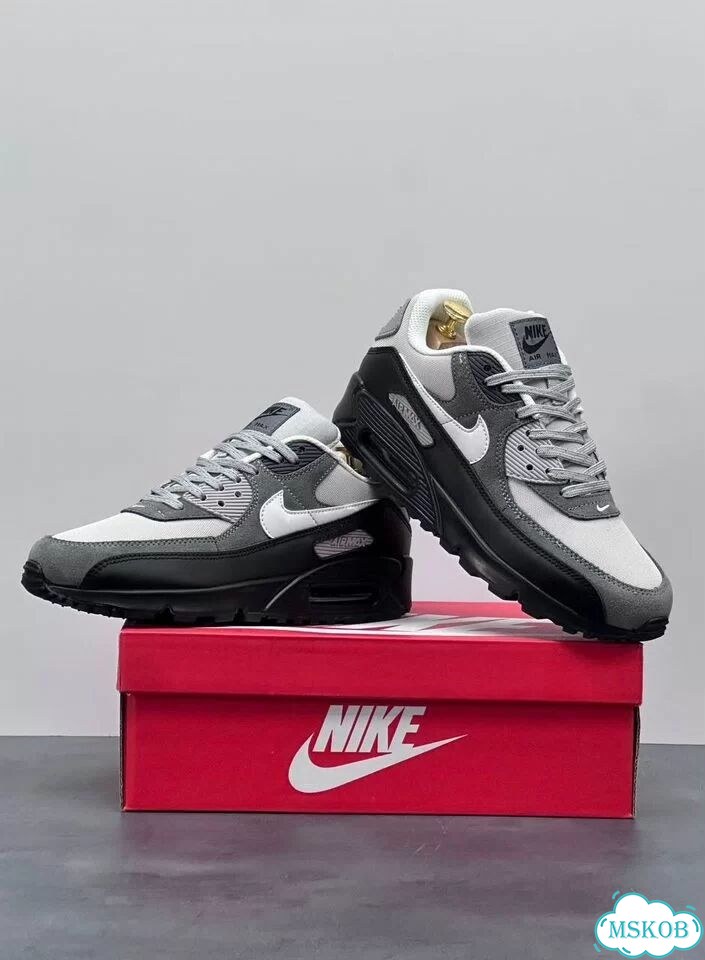 Кроссовки Nike air max 90 серые найк фото 2