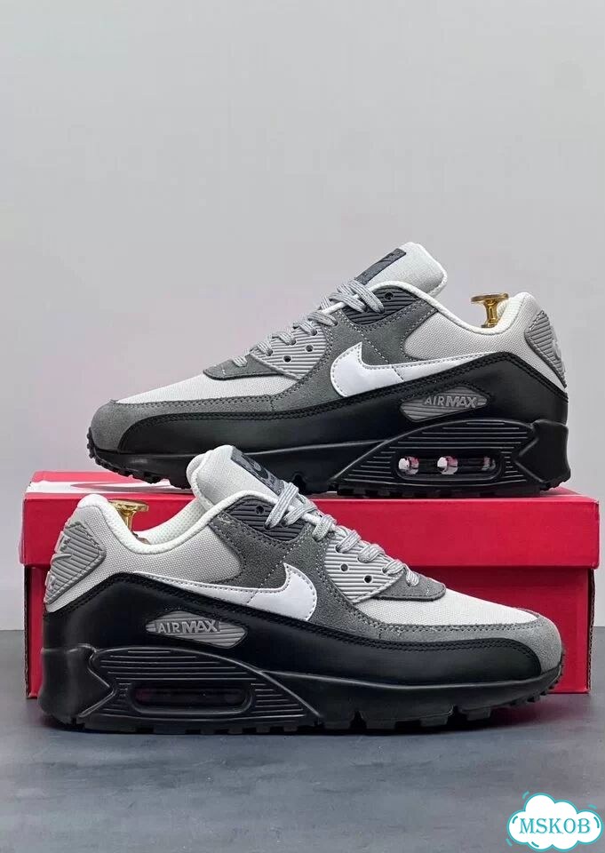 Кроссовки Nike air max 90 серые найк фото 6