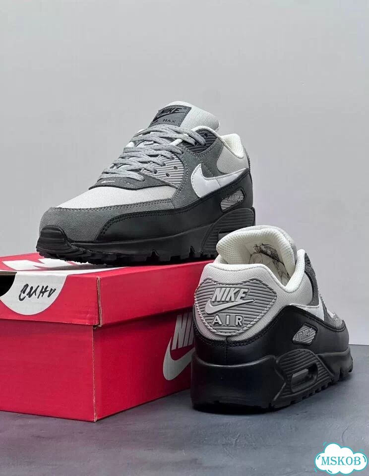 Кроссовки Nike air max 90 серые найк фото 8