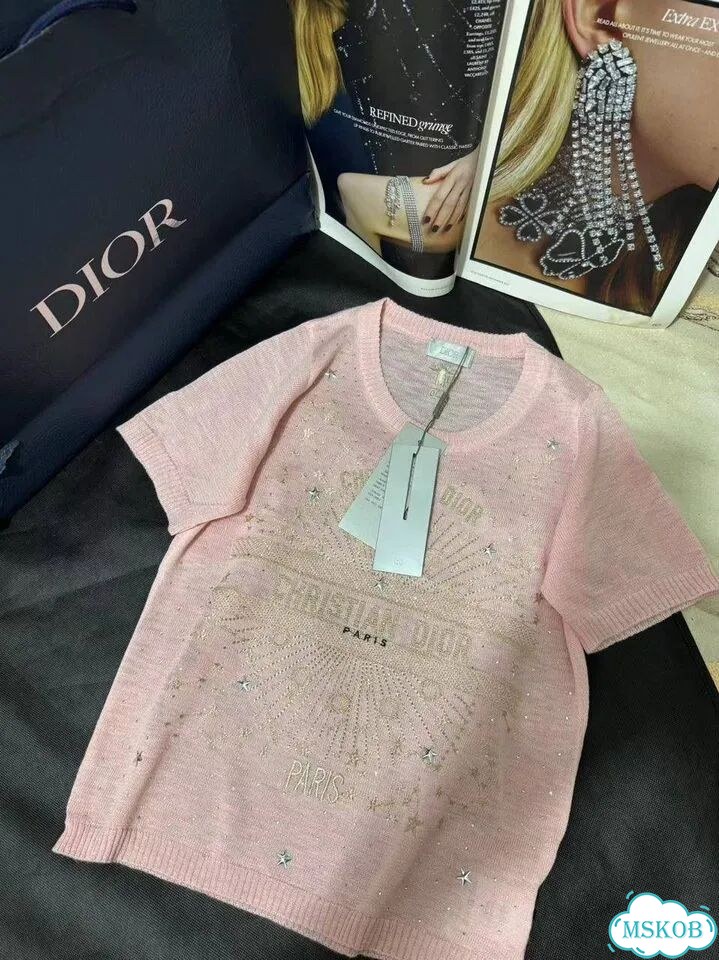 Трикотажная женская футболка кофта Dior фото 4