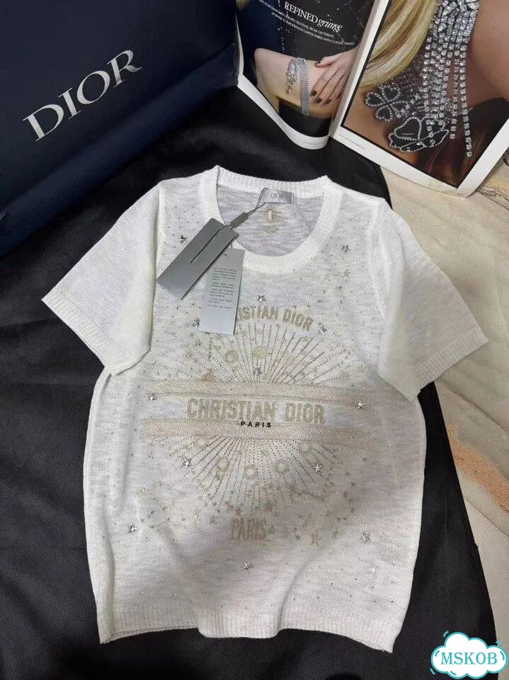 Трикотажная женская футболка кофта Dior фото 5