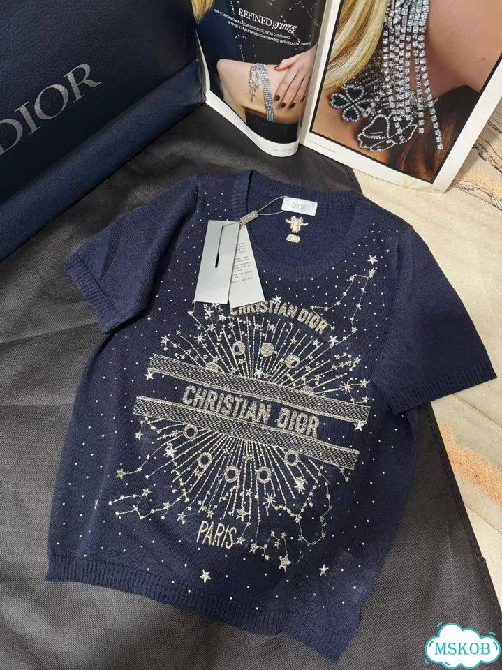 Трикотажная женская футболка кофта Dior фото 6