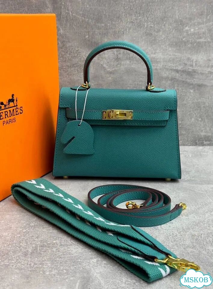 Сумка женская hermes kelly 19 изумрудная фото 1
