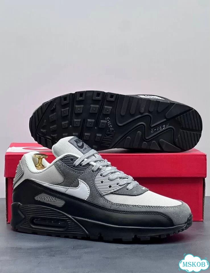 Кроссовки Nike air max 90 серые найк фото 7