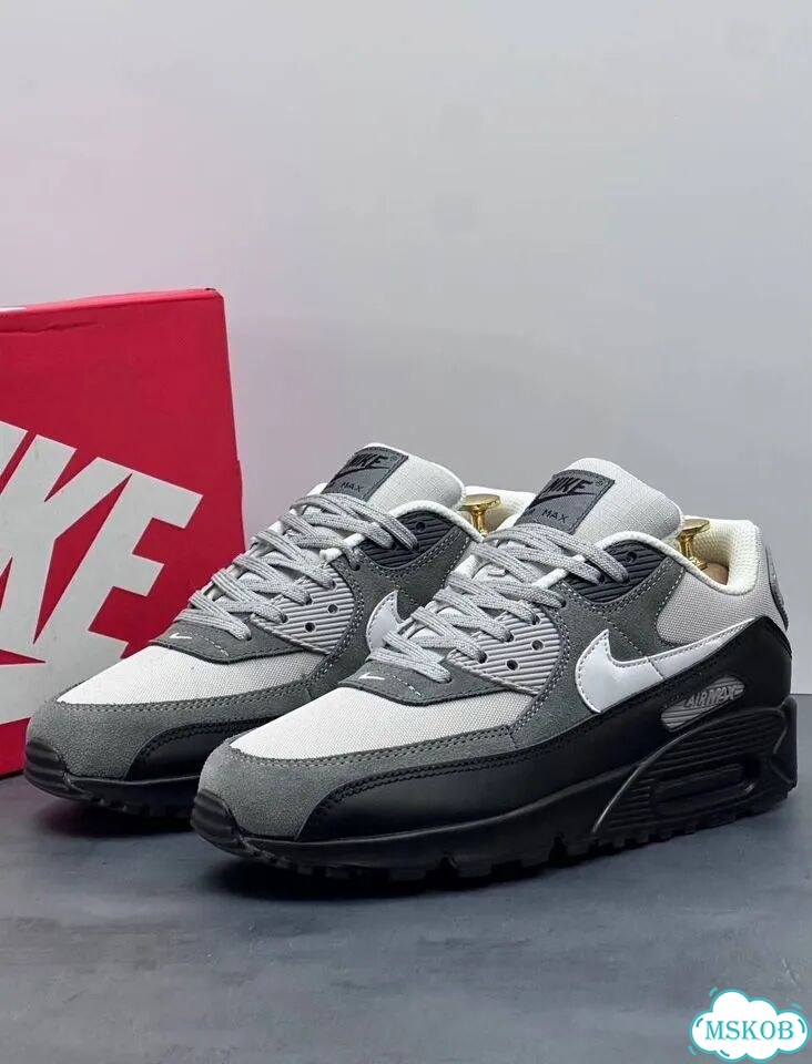 Кроссовки Nike air max 90 серые найк фото 9