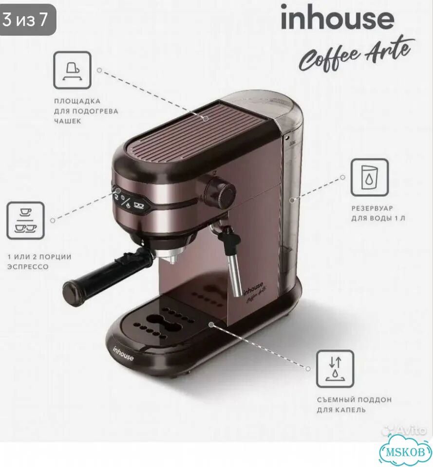 Кофеварка рожковая Inhouse ICM 1506 фото 3
