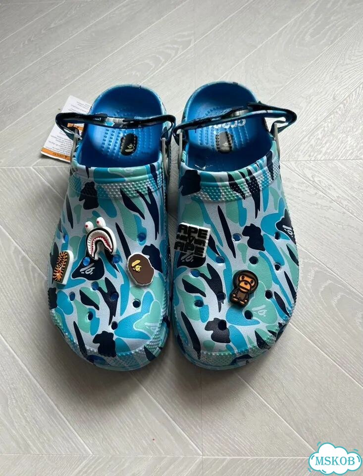 Кроксы Bape синие фото 2