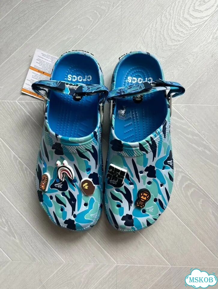 Кроксы Bape синие фото 3