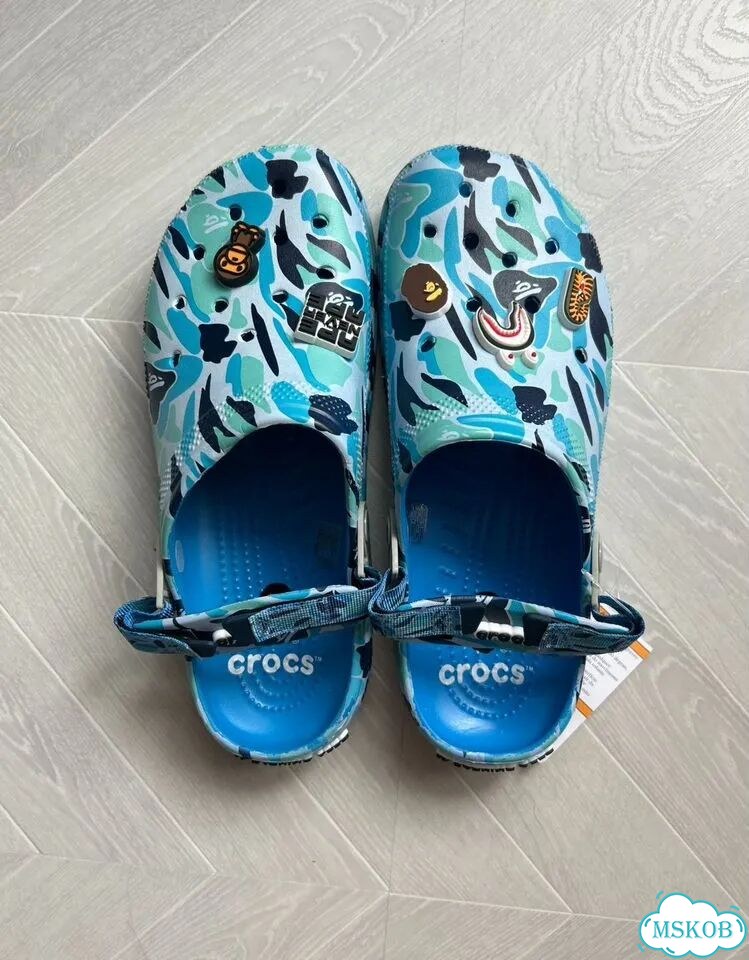 Кроксы Bape синие фото 4