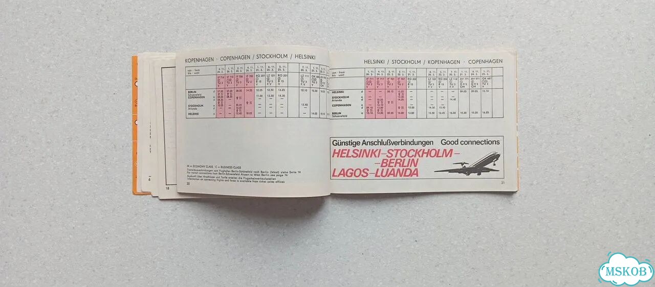 Расписание самолётов interflug ГДР 1982-1983 фото 5