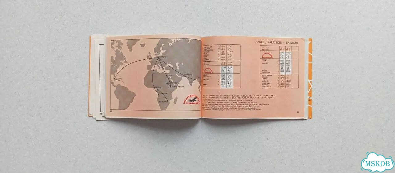 Расписание самолётов interflug ГДР 1982-1983 фото 6