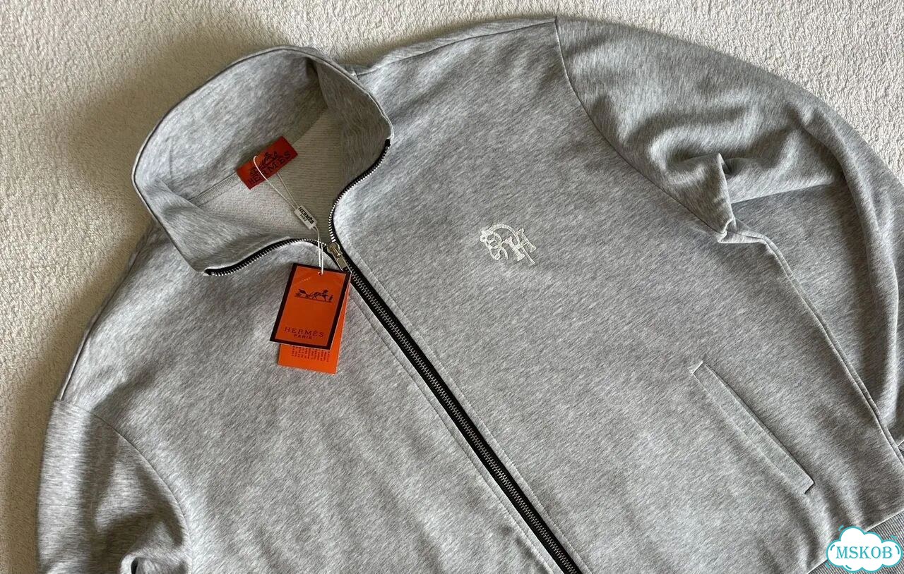 Зип худи hermes без капюшона новинка 2026 фото 9