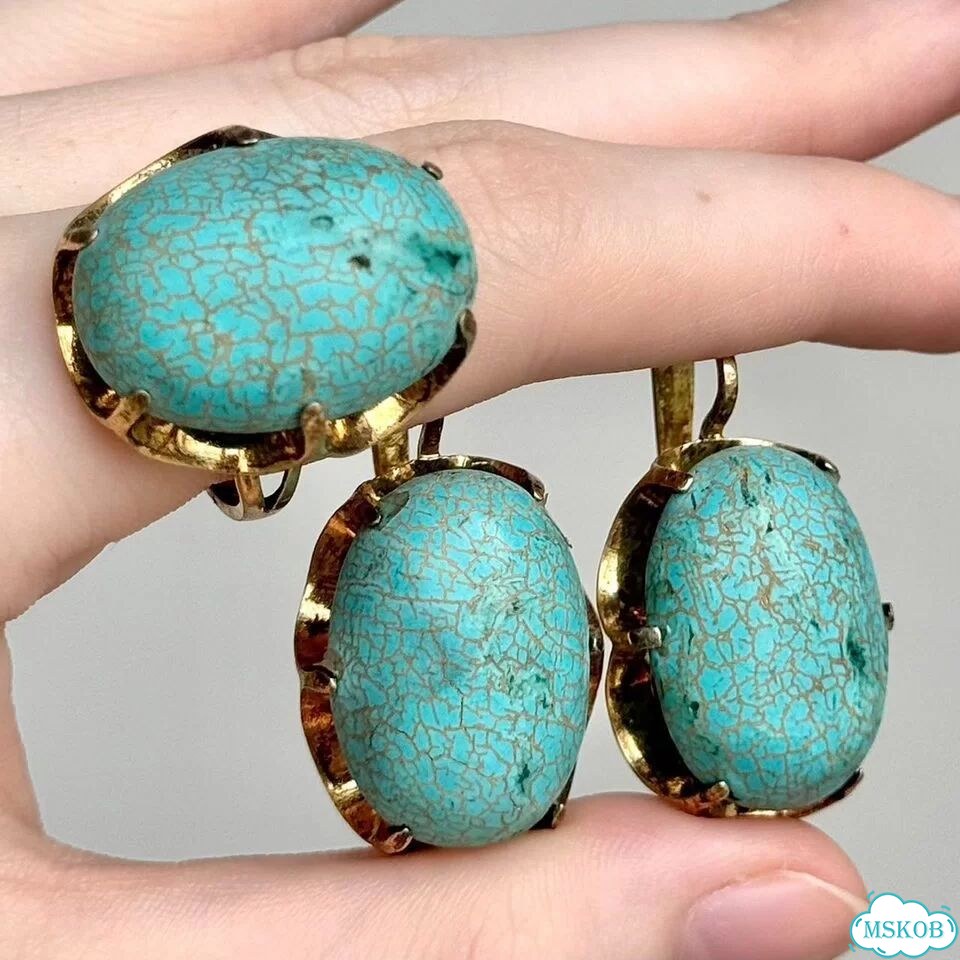 Серьги Серебро Бирюза фото 5