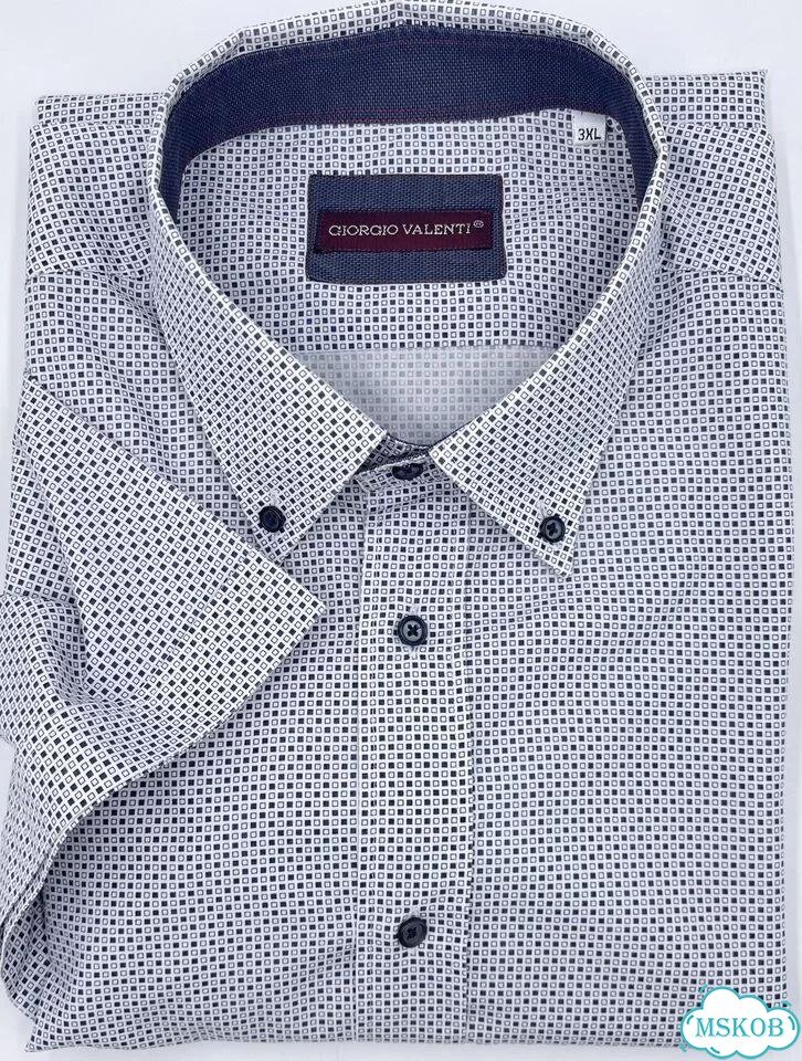 Новая Италия в47 3XL Короткий Рукав Рубашка Хлопок фото 4