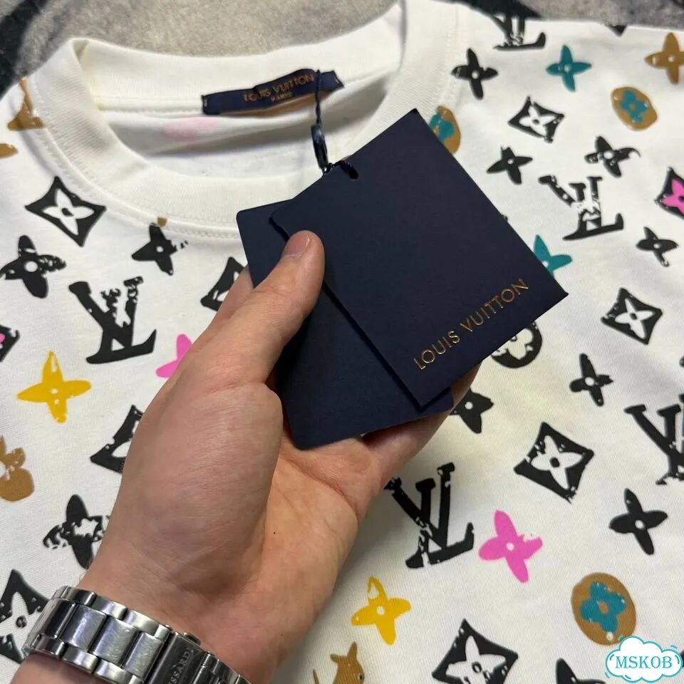 Футболка мужская Louis Vuitton Logo белая premium фото 6