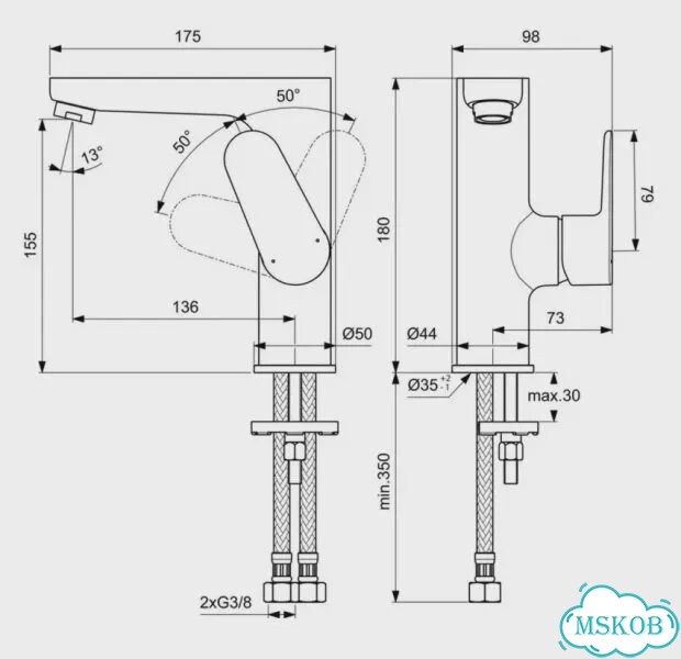 Смеситель для раковины Ideal Standard Cerafine O хром BC555AA фото 3