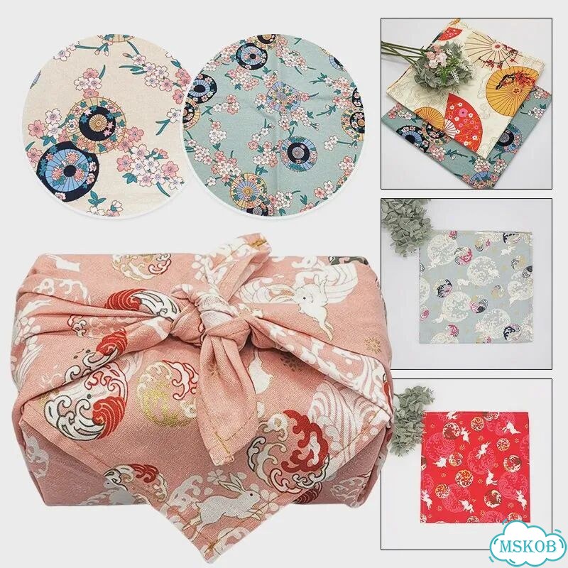 Фурошики из хлопка, цветочный принт, 70x70/90x90 см фото 2