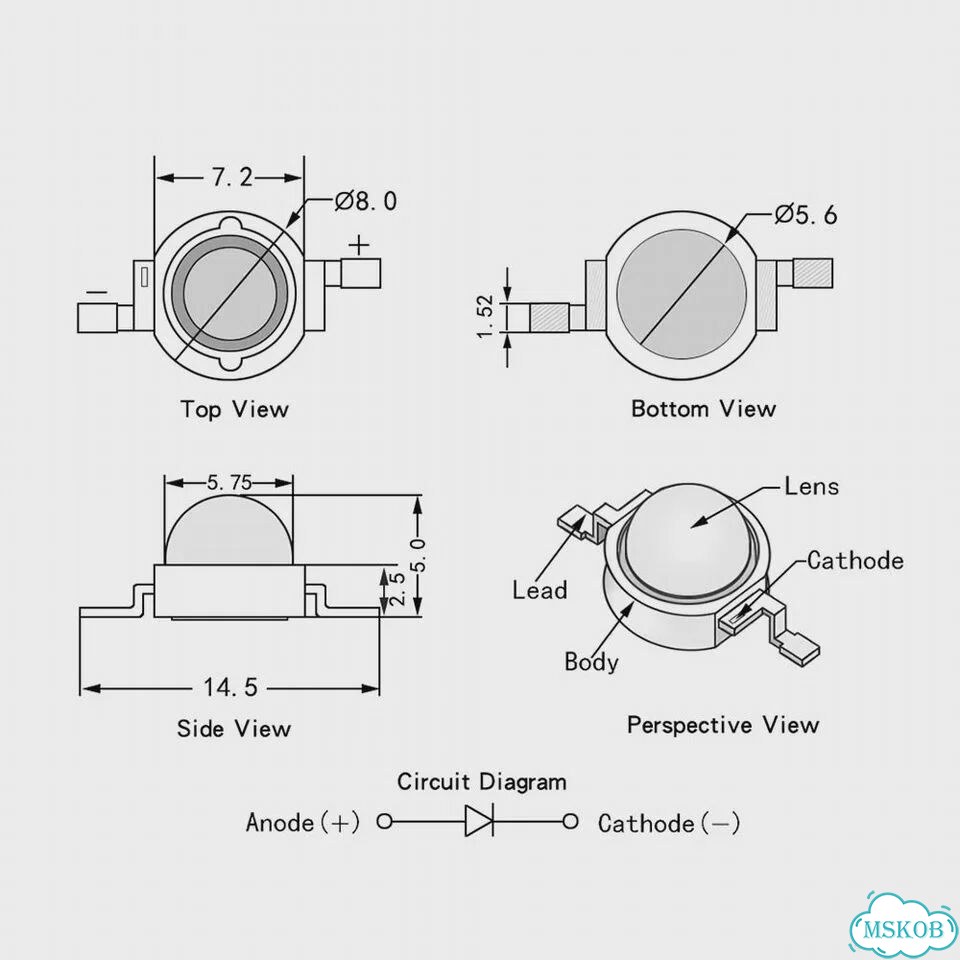 Светодиод инфракрасный xincnday ball 3W, 850nm, 60 degree, 10pcs фото 6