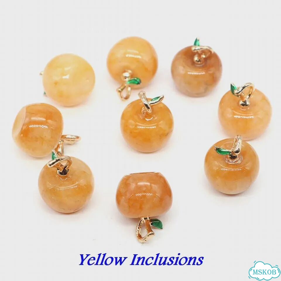 Мини подвески из камня 3 шт. 50 PCS, Yellow Inclusions фото 1