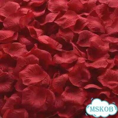 Красные лепестки роз из органзы, 1000 шт, wine red фото 1